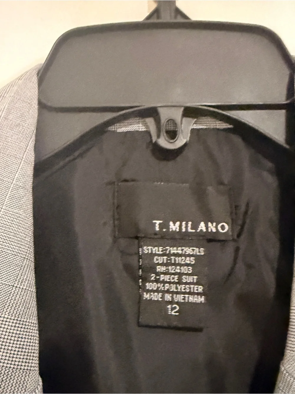 T. Milano Gray Plaid 2-Piece Skirt Suit NWT Size 12
